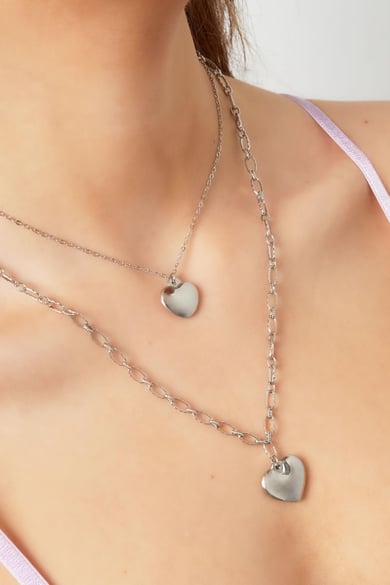 Collar con corazón Color dorado Acero inoxidable h5 Imagen3